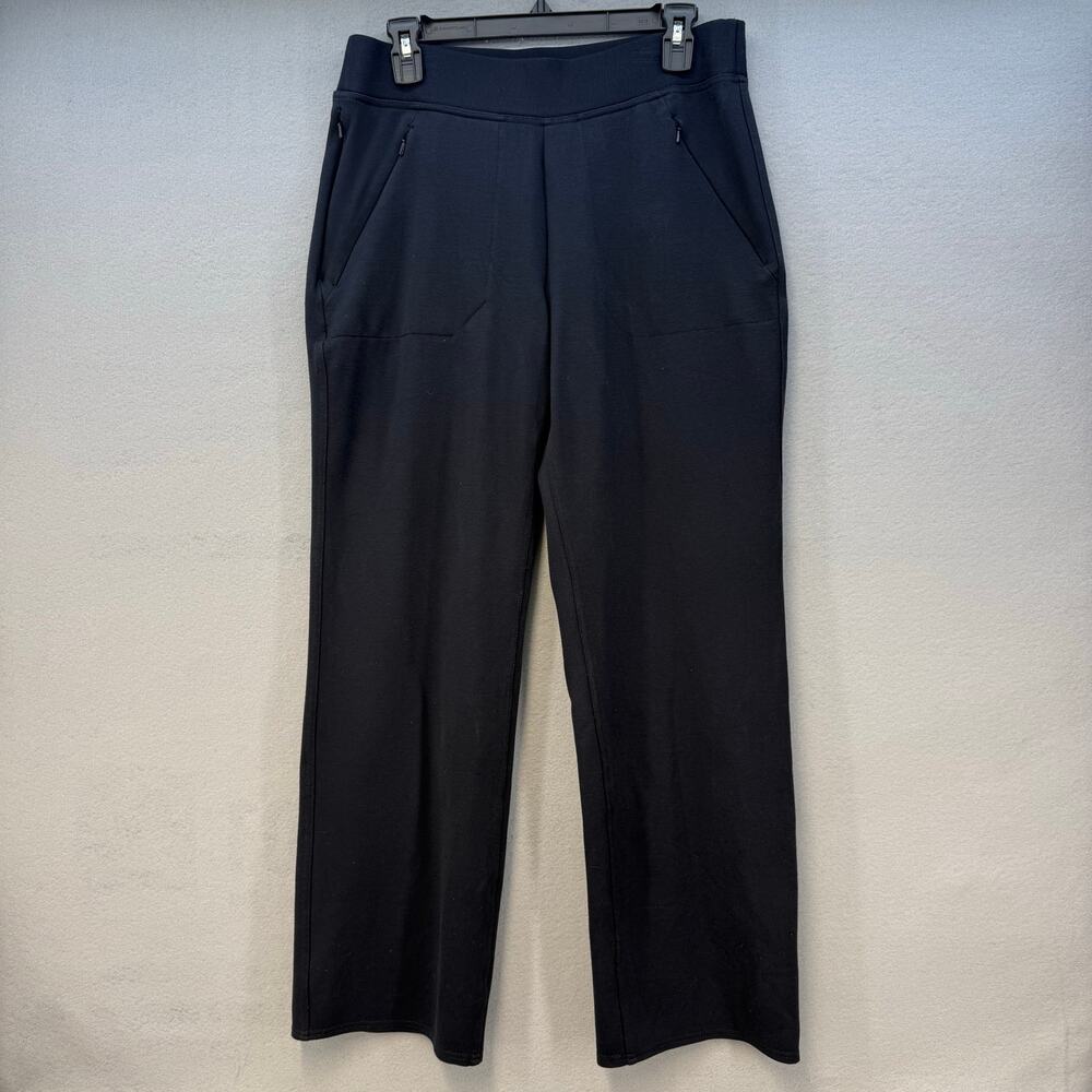 Duluth Trading Co Pant Women's MX31 Black Wearwithall Ponte Knit Straight Leg